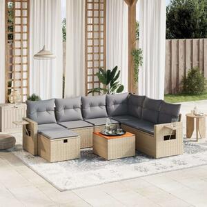VidaXL Polyrattan Kerti Ülőgarnitúra - 8 részes
