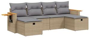 VidaXL Polyrattan Kerti Ülőgarnitúra - 6 részes