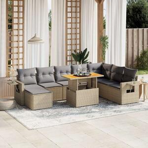 VidaXL Polyrattan Kerti Ülőgarnitúra - Bézs - 9 részes