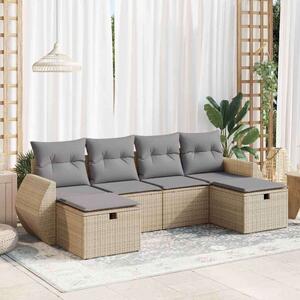 VidaXL Polyrattan Kerti Ülőgarnitúra - 6 részes - Bézs