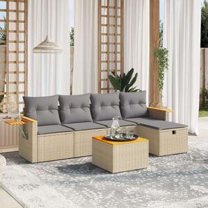 VidaXL Polyrattan Kerti Ülőgarnitúra - 6 részes