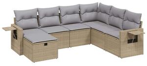 VidaXL Polyrattan Kerti Ülőgarnitúra - 7 részes - Bézs
