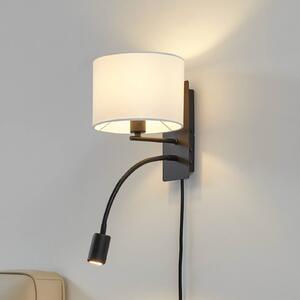 Lindby Florens fali lámpa, fekete, LED-es olvasólámpa, 23,5 cm