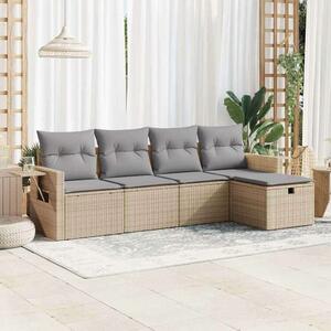 VidaXL Polyrattan Kerti Ülőgarnitúra - 5 részes - Bézs