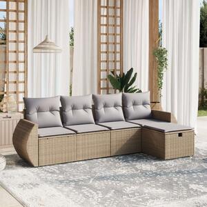 VidaXL Polyrattan Kerti Ülőgarnitúra - 5 részes, Bézs