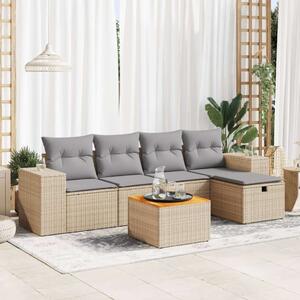 VidaXL Polyrattan Kerti Ülőgarnitúra - 6 részes - Bézs