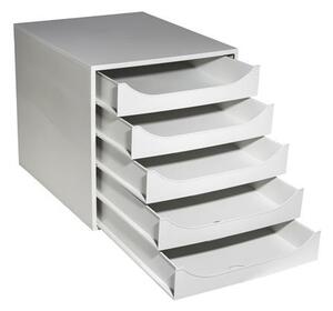 Irattároló, műanyag, 5 fiókos, EXACOMPTA Ecobox Office, szürke (EX229606D)