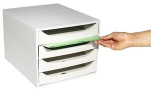 Irattároló, műanyag, 4 fiókos, EXACOMPTA Ecobox Office, szürke-szürke (EX228606D)