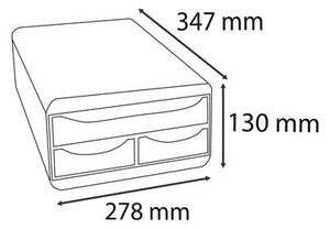 Irattároló, műanyag, 3 fiókos, EXACOMPTA Smallbox Skandi, színes (EX311606D)