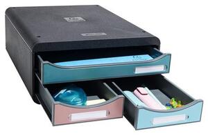 Irattároló, műanyag, 3 fiókos, EXACOMPTA Smallbox Skandi, színes (EX311606D)