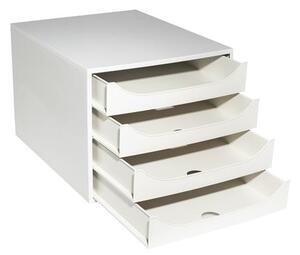 Irattároló, műanyag, 4 fiókos, EXACOMPTA Ecobox Office, szürke-szürke (EX228606D)