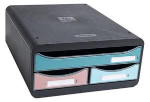Irattároló, műanyag, 3 fiókos, EXACOMPTA Smallbox Skandi, színes (EX311606D)