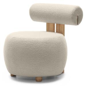 Bézs design fotel HANNA, tölgy Now or never 06