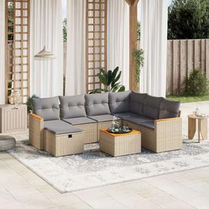 VidaXL Polyrattan Kerti Ülőgarnitúra - 8 részes - Bézs