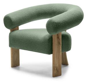 Sötétzöld design fotel KOKEI, tölgy Now or never 37