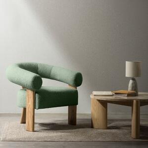 Sötétzöld design fotel KOKEI, tölgy Now or never 37
