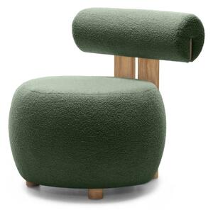 Sötétzöld design fotel HANNA, tölgy Now or never 37
