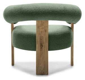 Sötétzöld design fotel KOKEI, tölgy Now or never 37