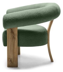 Sötétzöld design fotel KOKEI, tölgy Now or never 37