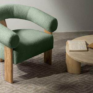 Sötétzöld design fotel KOKEI, tölgy Now or never 37