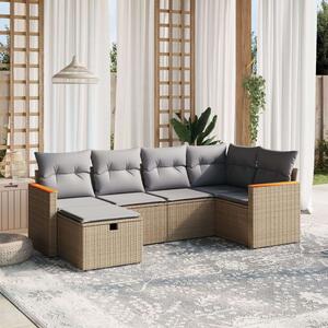 Polyrattan Kerti Ülőgarnitúra - 6 részes - Bézs