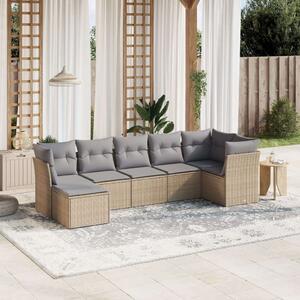 VidaXL Polyrattan Kerti Ülőgarnitúra - 7 részes - Bézs
