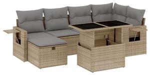 VidaXL Polyrattan Kerti Ülőgarnitúra - 7 részes - Bézs