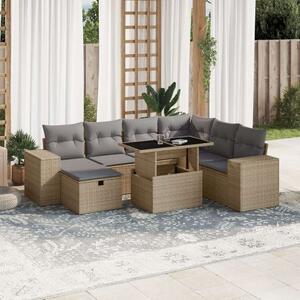 VidaXL Polyrattan Kerti Ülőgarnitúra - 8 részes - Bézs