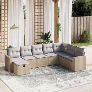 VidaXL Polyrattan Kerti Ülőgarnitúra - 8 részes - Bézs