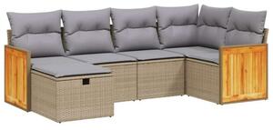 Polyrattan Kerti Ülőgarnitúra - 6 részes