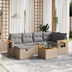 Polyrattan Kerti Ülőgarnitúra - 7 részes