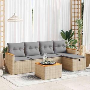 VidaXL Polyrattan Kerti Ülőgarnitúra - 6 részes - Bézs