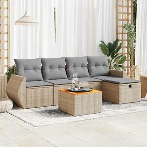 VidaXL Polyrattan Kerti Ülőgarnitúra - 6 részes - Bézs