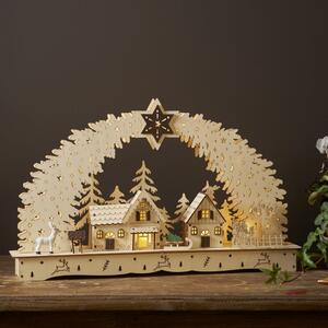 Világosbarna fénydekoráció karácsonyi mintával Bamberg – Star Trading