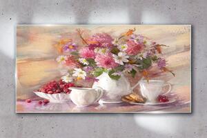 Üvegkép Absztrakt virágok csészék