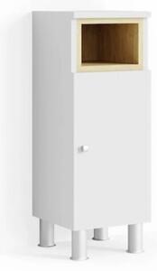 Vicco Aquis midi szekrény, 82 cm, fehér-tölgy
