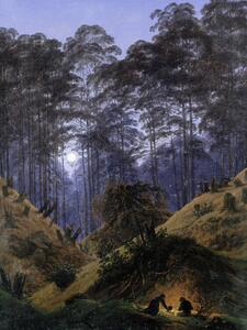 Reprodukció The Forest under Moonlight (Vintage Fantasy Landscape) - Casper David Friedrich
