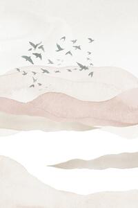Illusztráció Mountains in pink 3, Sally Ann Moss