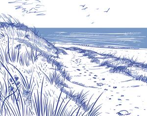 Illusztráció Seaside Sketch Horizontal, Jolly and Dash