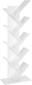 Könyvespolc, padlón álló polcos, 50 x 25 x 141,5 cm fehér