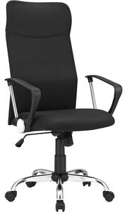 Ergonomikus irodai szék párnázott ülőfelülettel, állítható magassággal és hintafunkcióval, 120 kg teherbírással, fekete