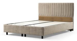 Bézs kárpitozott ágyneműtartós egyszemélyes ágy ágyráccsal 120x200 cm Safir – Kalune Design
