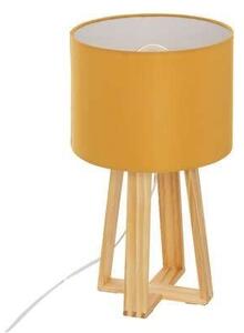 Asztali lámpa 34,5cm, mustársárga natúr fa - SANDY