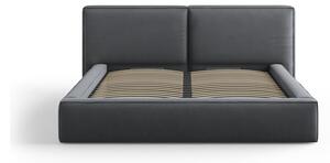 Sötétszürke kárpitozott franciaágy tárolóhellyel, ágyráccsal 180x200 cm Arendal – Cosmopolitan Design