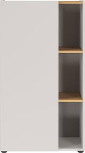 Fehér könyvespolc tölgyfa dekorral 61x110x34 cm Adrano – Germania