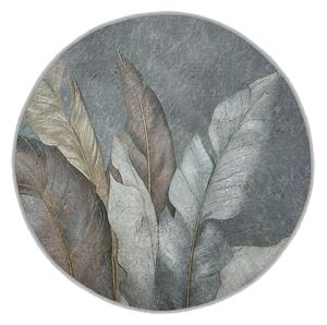 Zöld-szürke mosható kerek szőnyeg ø 100 cm Dusty Leaves – Mila Home
