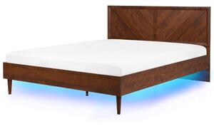 Ágy LED világítással MIALET 180 x 200 cm Sötétbarna