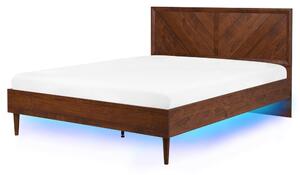 Ágy LED világítással MIALET 160 x 200 cm Sötétbarna