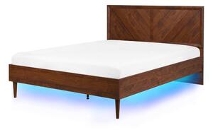 Ágy LED világítással MIALET 140 x 200 cm Sötétbarna