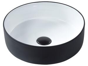 Pultra helyezhető mosdókagyló CALIG ⌀ 36 cm Kerámia Fekete/fehér